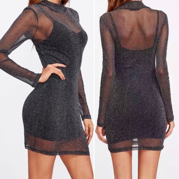 mesh bodycon mini dress